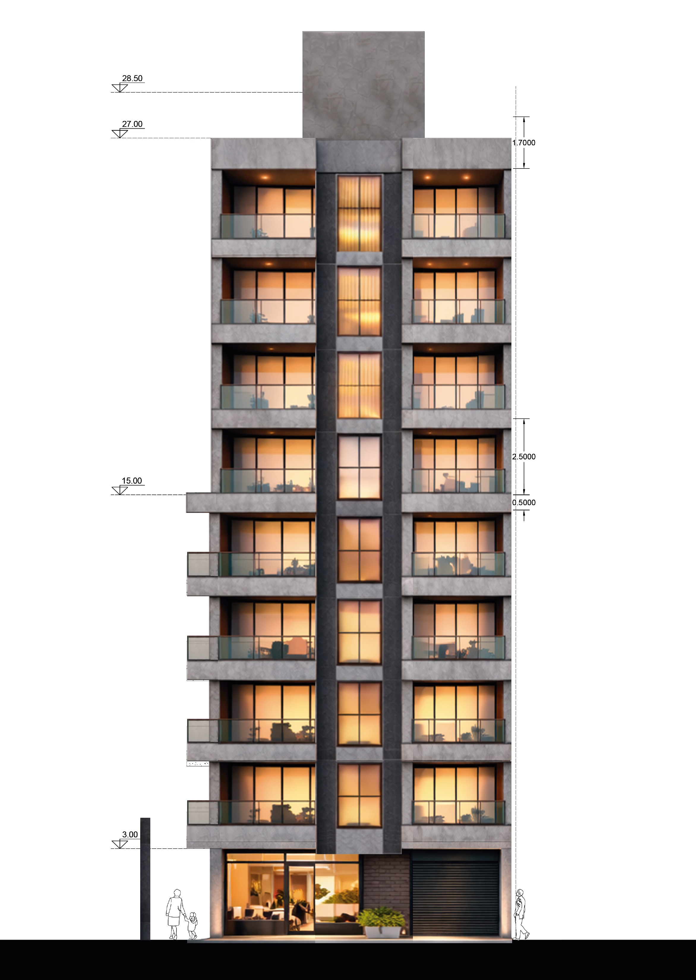 Fachada Edificio La Torre Balcarce Salta